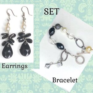 Elegant Black and Silver Jewelry Set